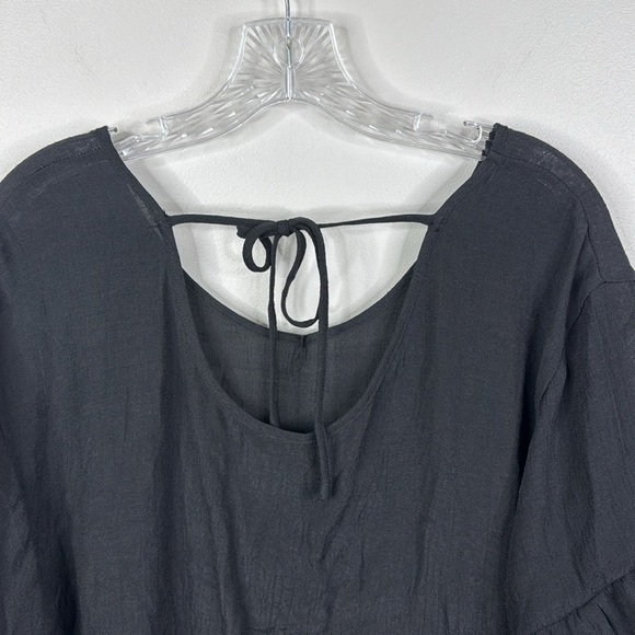 Cupshe NWT Solid Black Ruffled Sheer Swim Beach Pool Cover-Up Dress - Picture 7 of 9